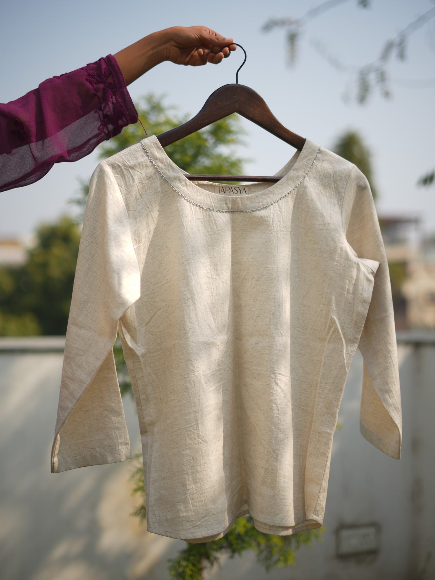 Women's 3/4 Sleeves Khadi Cotton Top