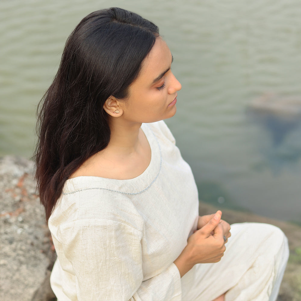 Women's 3/4 Sleeves Khadi Cotton Top