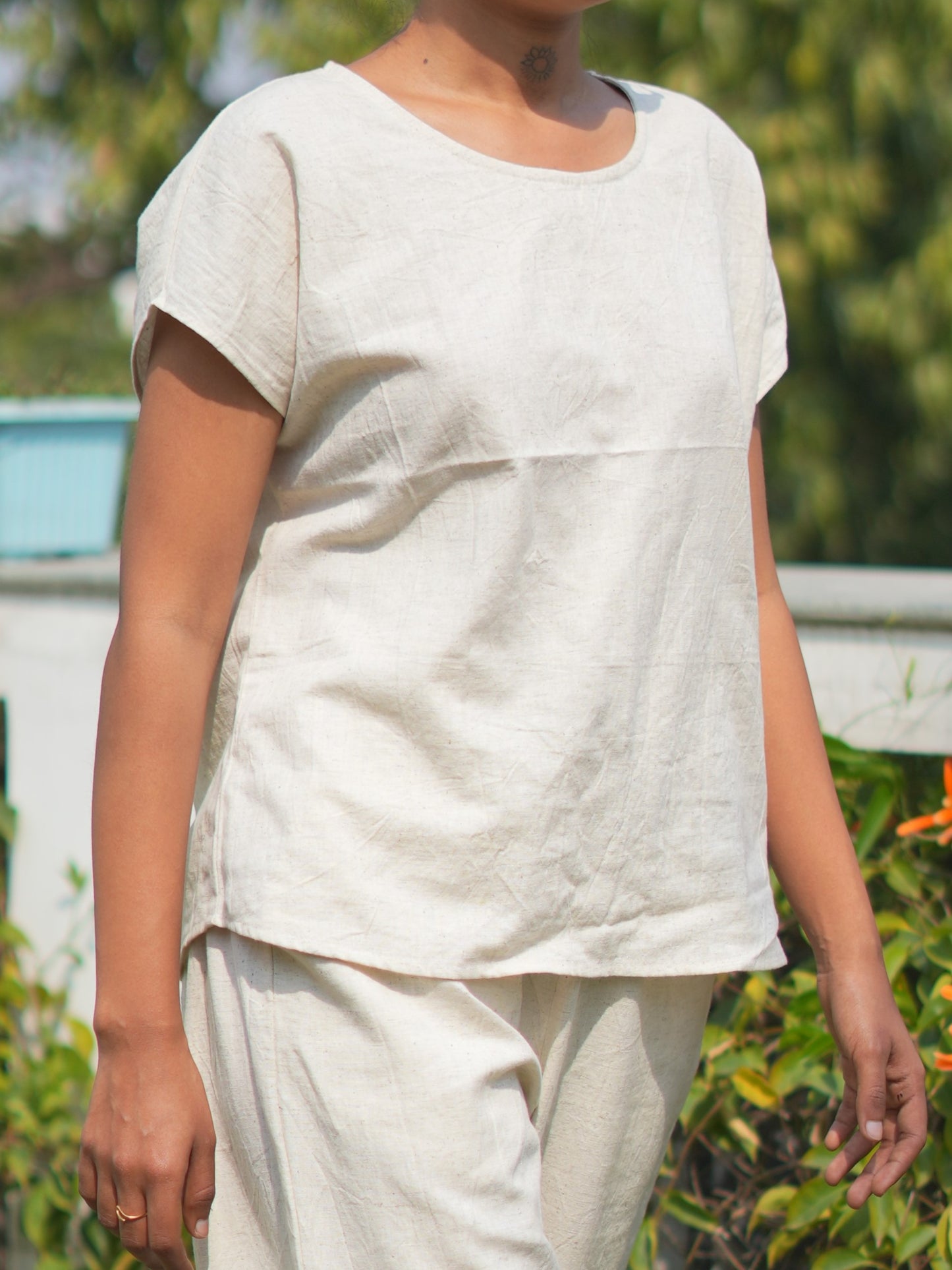 Women's Short Sleeve Khadi Cotton Top