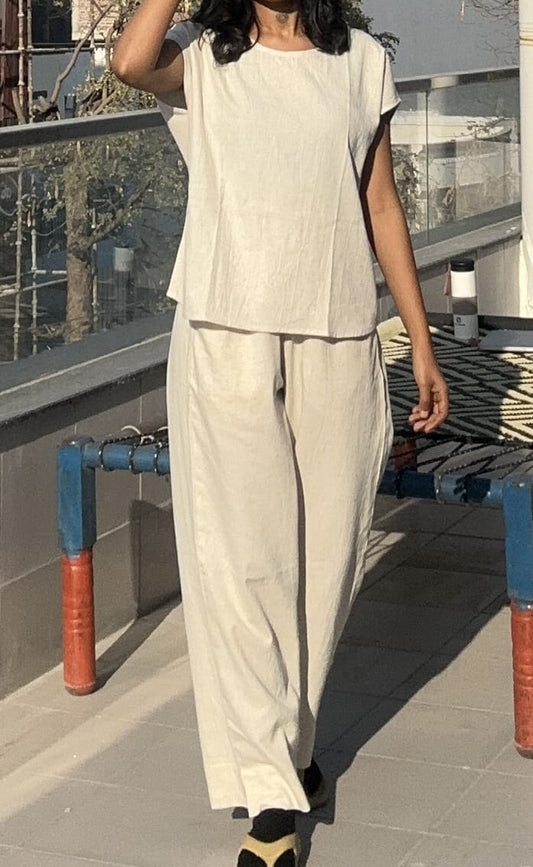 Women's Short Sleeves Khadi Cotton Set