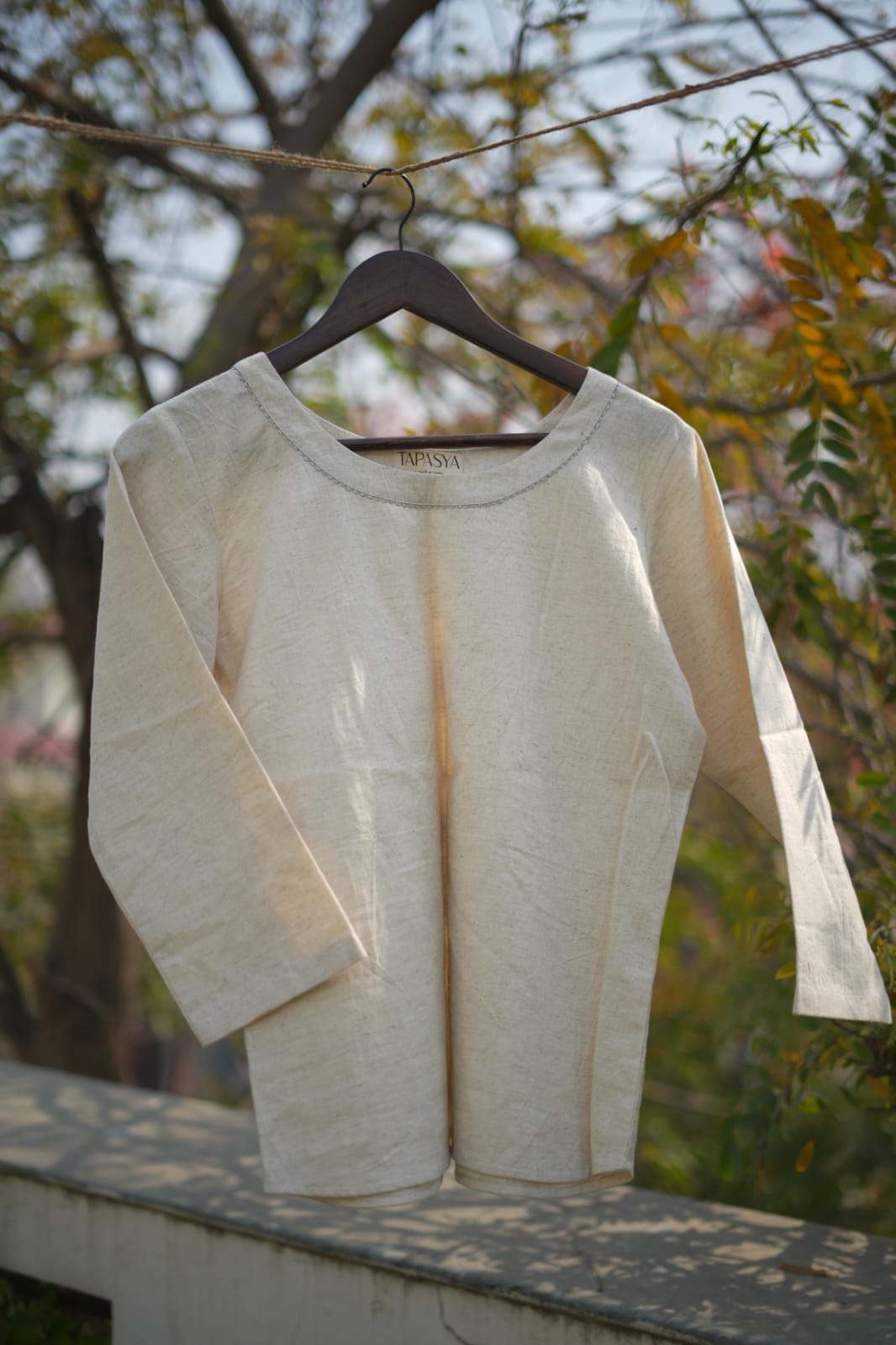 Women's 3/4 Sleeve Top and Bottom Khadi Cotton Set