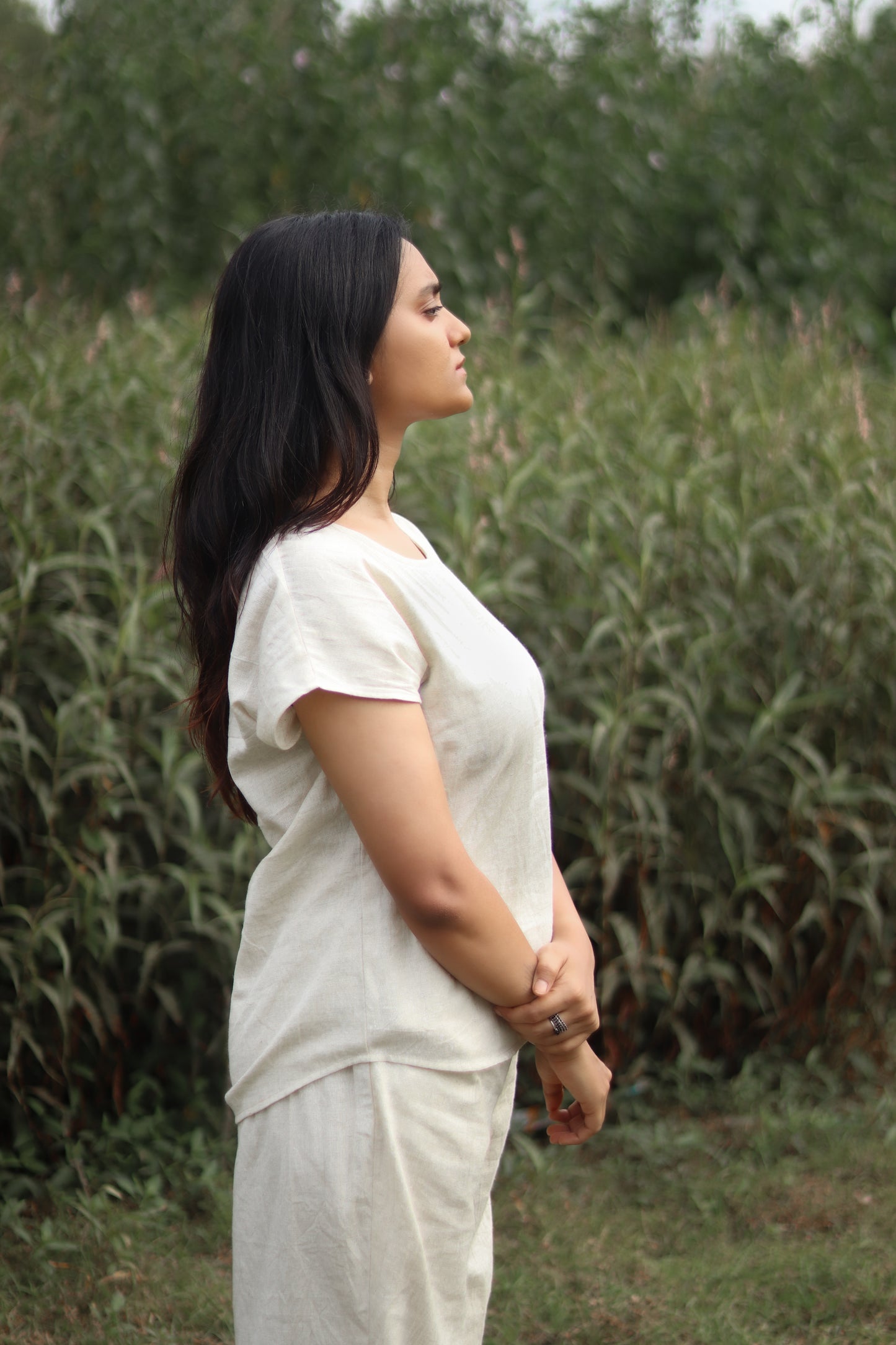 Women's Short Sleeves Khadi Cotton Set