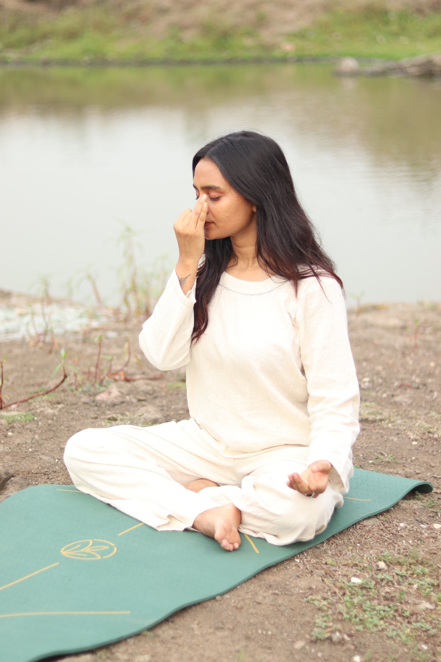 Women's 3/4 Sleeve Top and Bottom Khadi Cotton Set