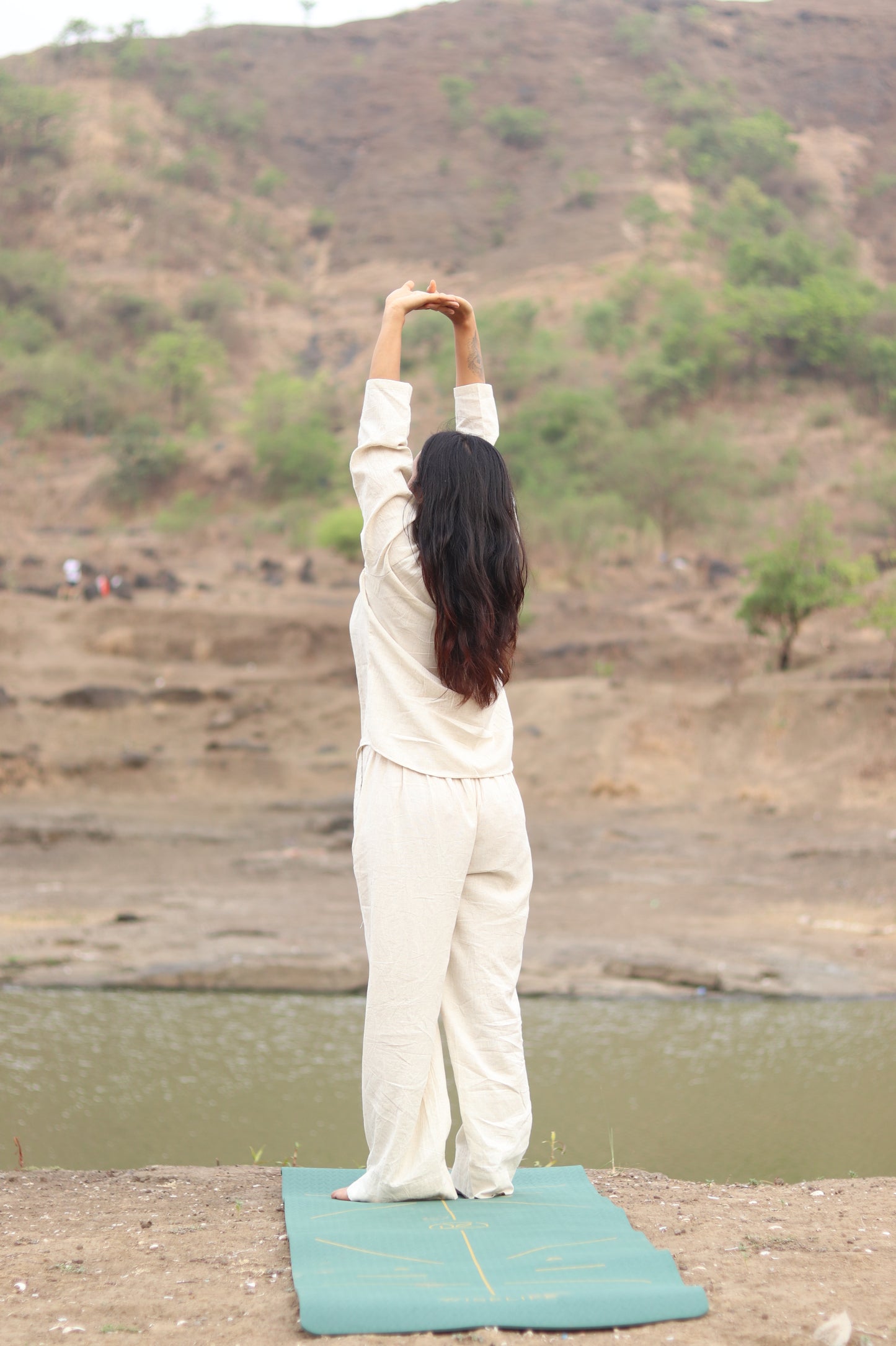 Women's 3/4 Sleeve Top and Bottom Khadi Cotton Set